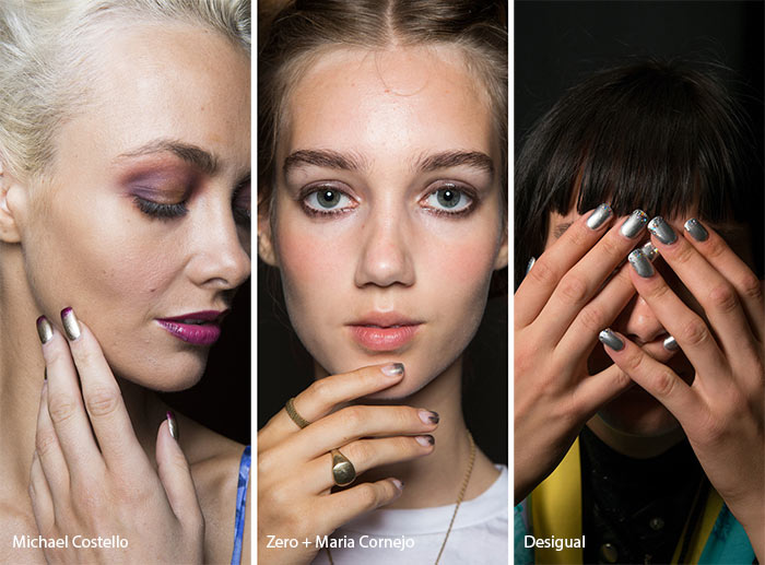 Матовый металлик маникюр