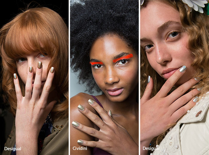 Матовый металлик маникюр