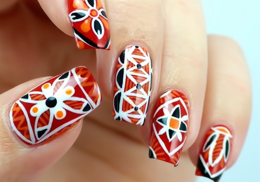 Пасхальный маникюр с росписью