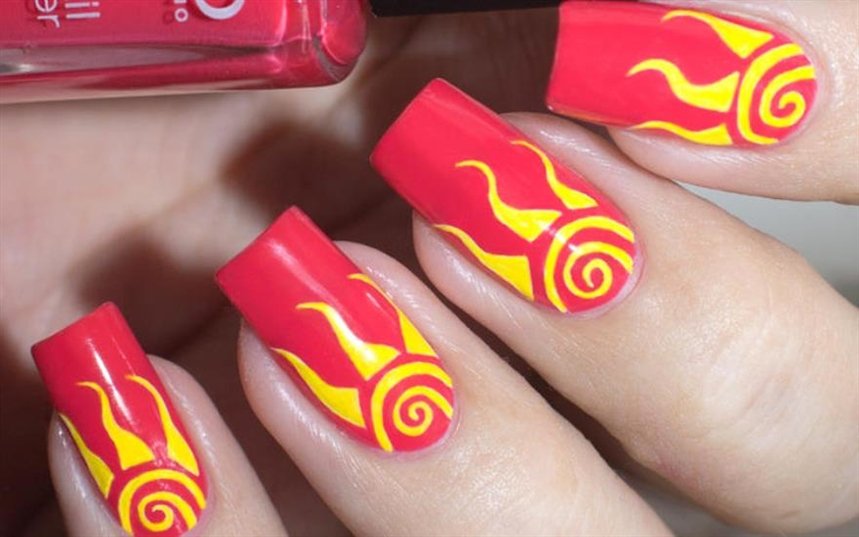 Маникюр с солнцем Маникюр с солнцем