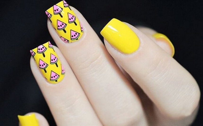 Маникюр с арбузом Маникюр с арбузом