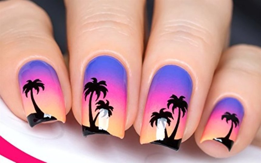 Маникюр с пальмами Маникюр с пальмами