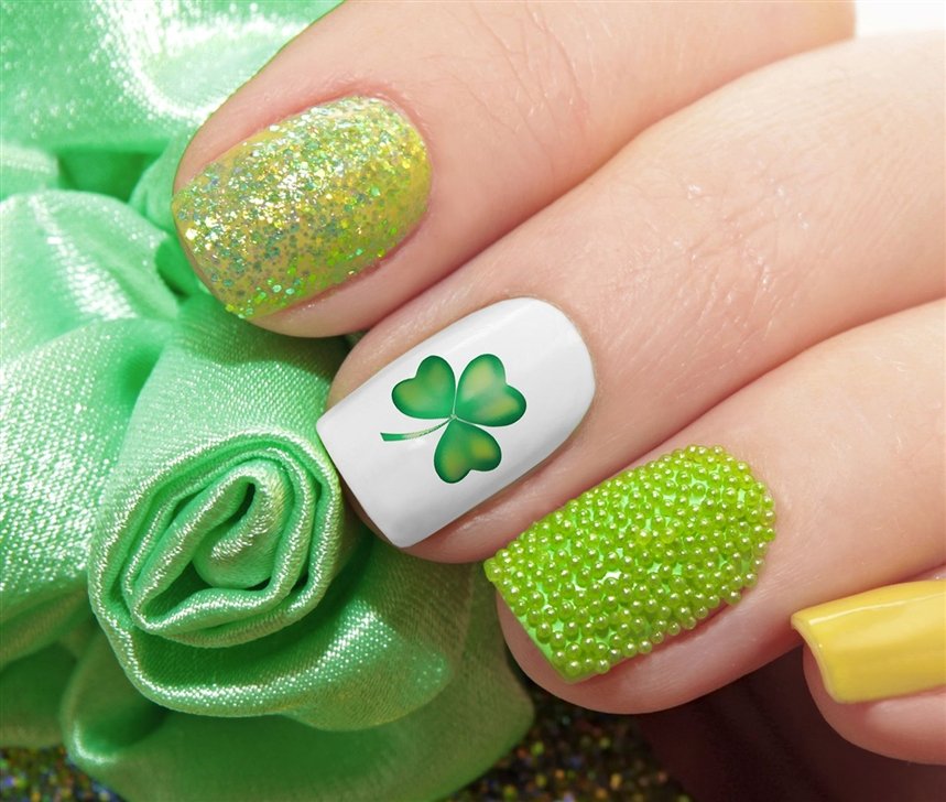 Маникюр с флагом Ирландии Маникюр с флагом Ирландии