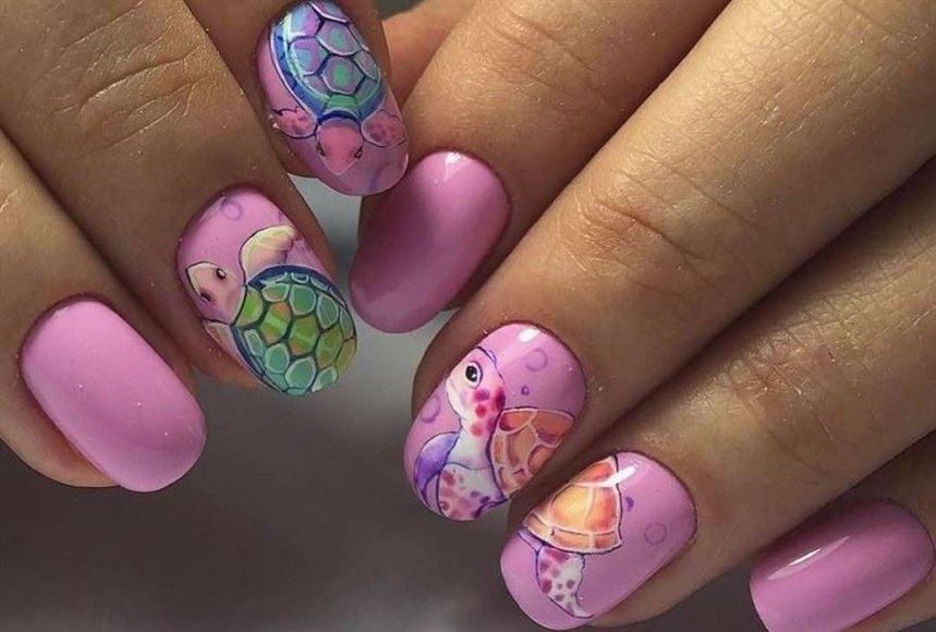 Маникюр с морской черепахой Маникюр с морской черепахой