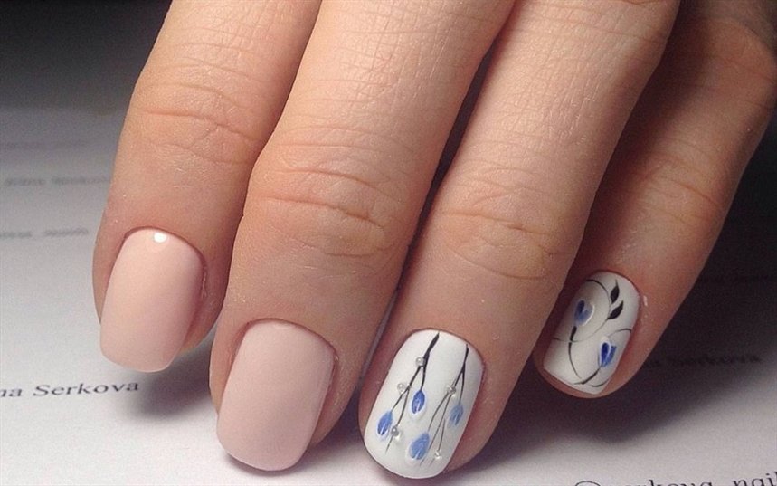 Пасхальный маникюр ветки вербы