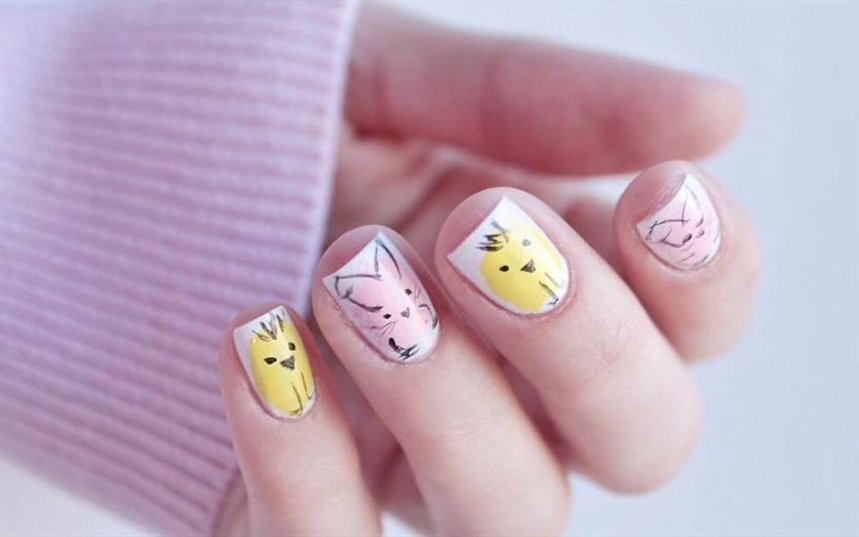 Пасхальный маникюр карикатура