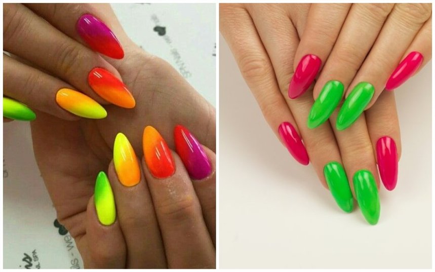 Неоновый маникюр
