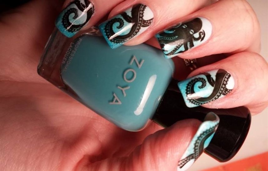 Маникюр с осьминогом Маникюр с осьминогом