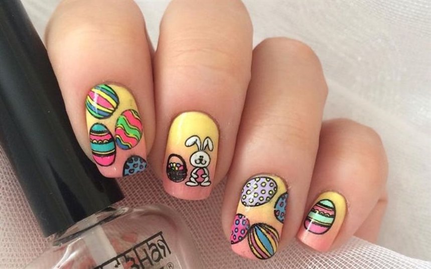 Пасхальный маникюр корзиночка