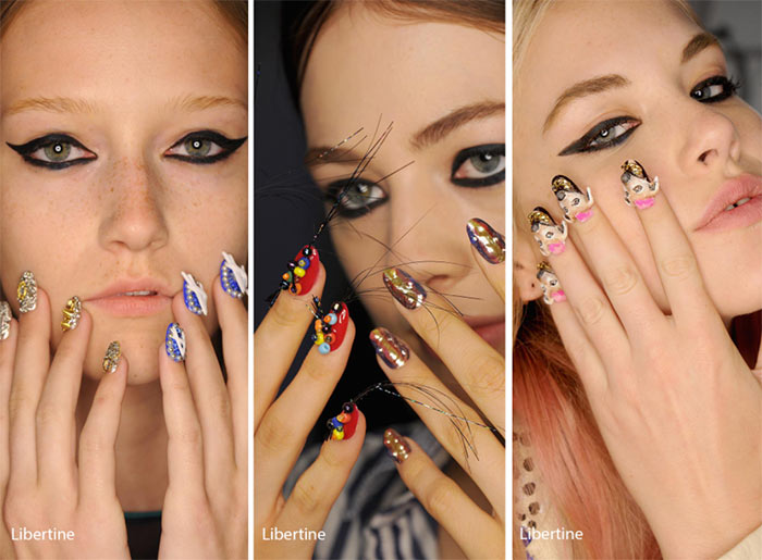 Объемные аппликации маникюр