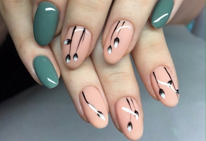 Пасхальный маникюр веточки