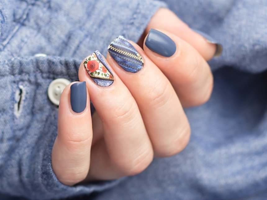 Джинсовый маникюр с молнией Джинсовый маникюр с молнией