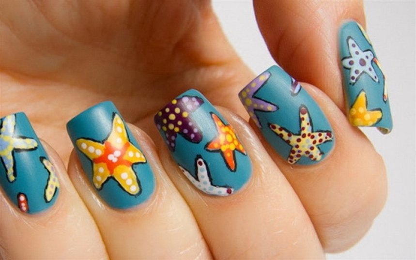 Маникюр с морскими звездами Маникюр с морскими звездами
