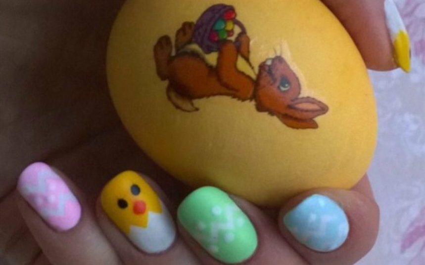 Пасхальный маникюр птенчик Пасхальный маникюр птенчик