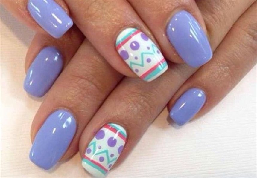 Пасхальный маникюр сиреневый Пасхальный маникюр сиреневый