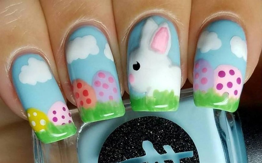 Пасхальный маникюр лужайка Пасхальный маникюр лужайка