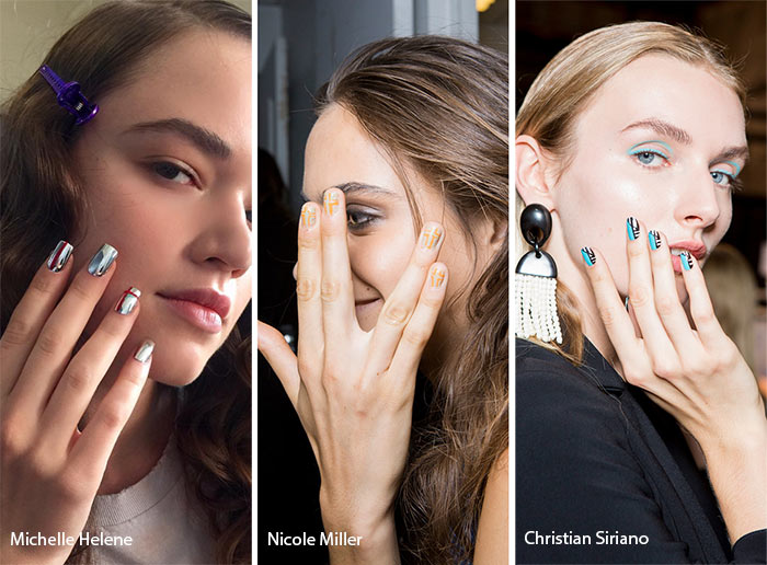 Разнообразные полоски маникюр