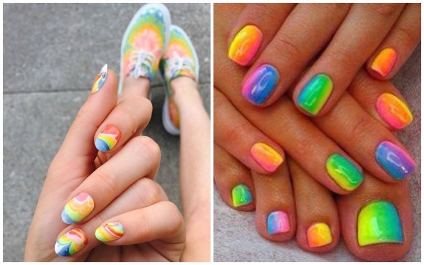 Радужный маникюр