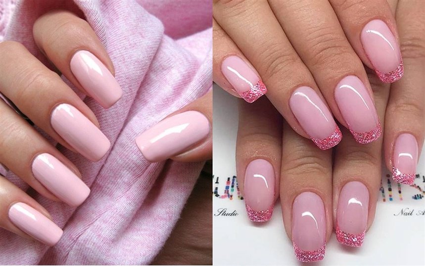 Маникюр цвета розовой пастели