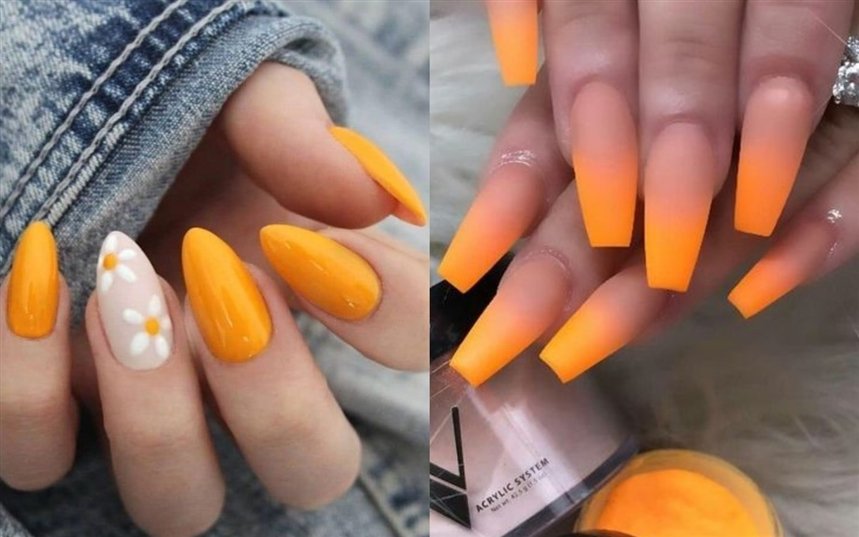 Маникюр оранжевого цвета