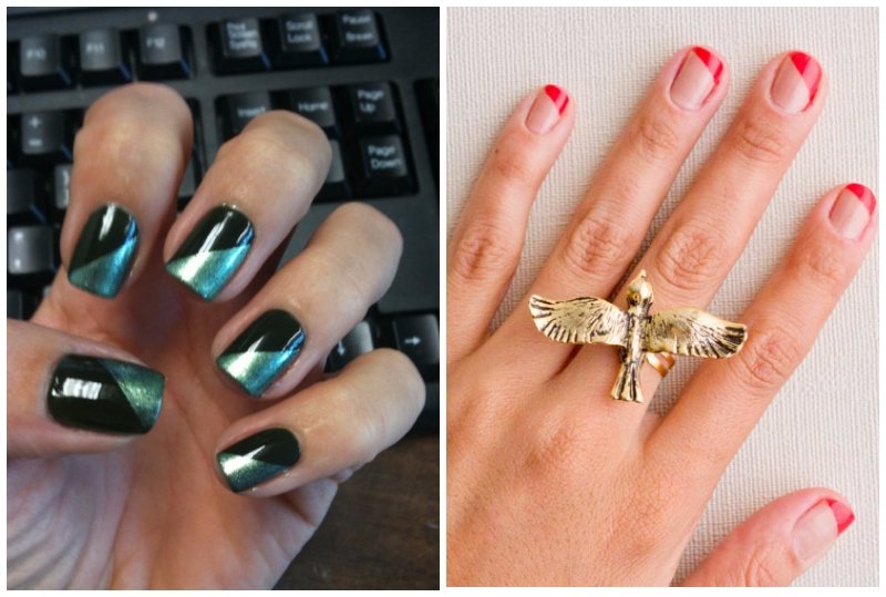 Диагональный маникюр