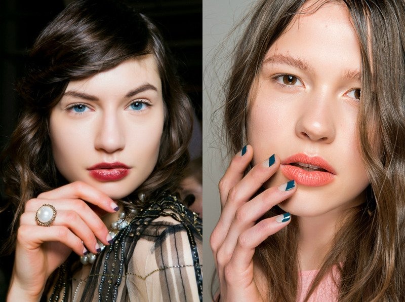 Маникюр половинки тренд осени