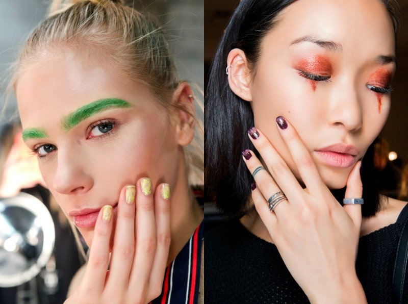 Маникюр мазками тренд осени 