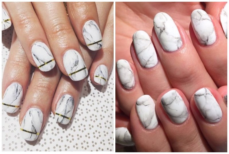 Мраморный маникюр