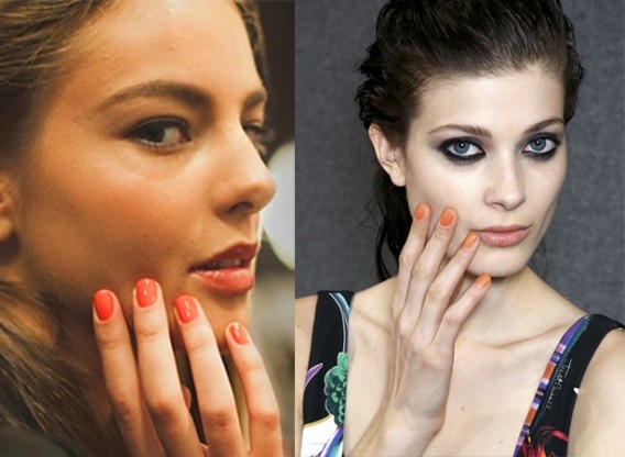 оранжевый маникюр