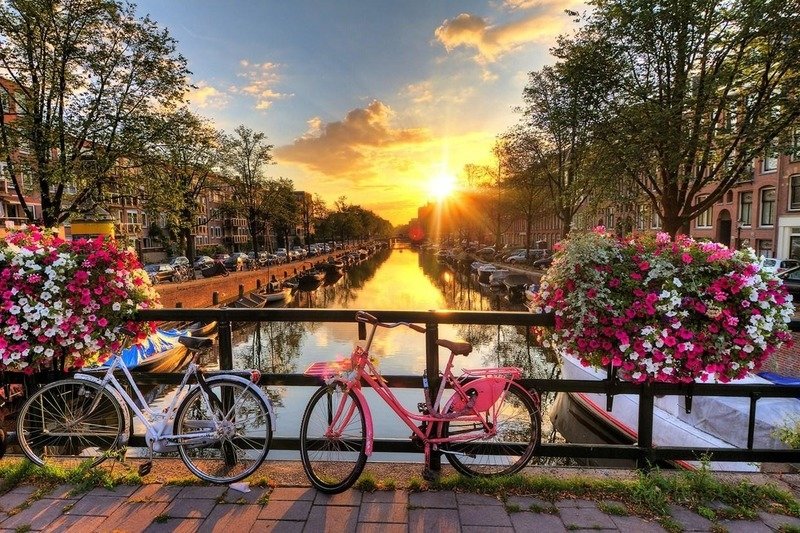 Прогулка на велосипедах Амстердам