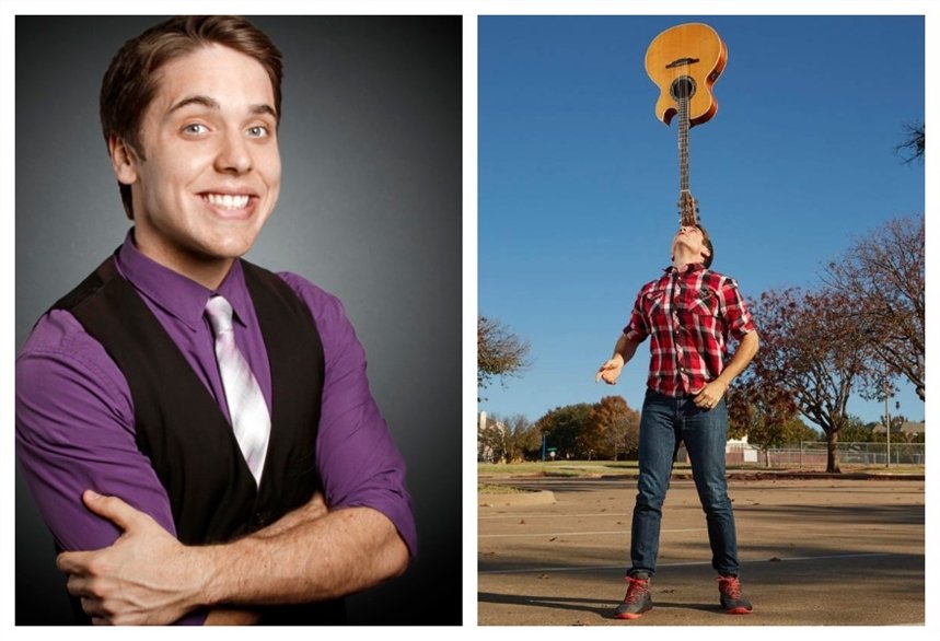 Баланс с гитарой на лбу Баланс с гитарой на лбу