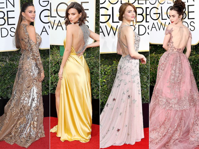 платья с открытой спиной золотой глобус 2017
